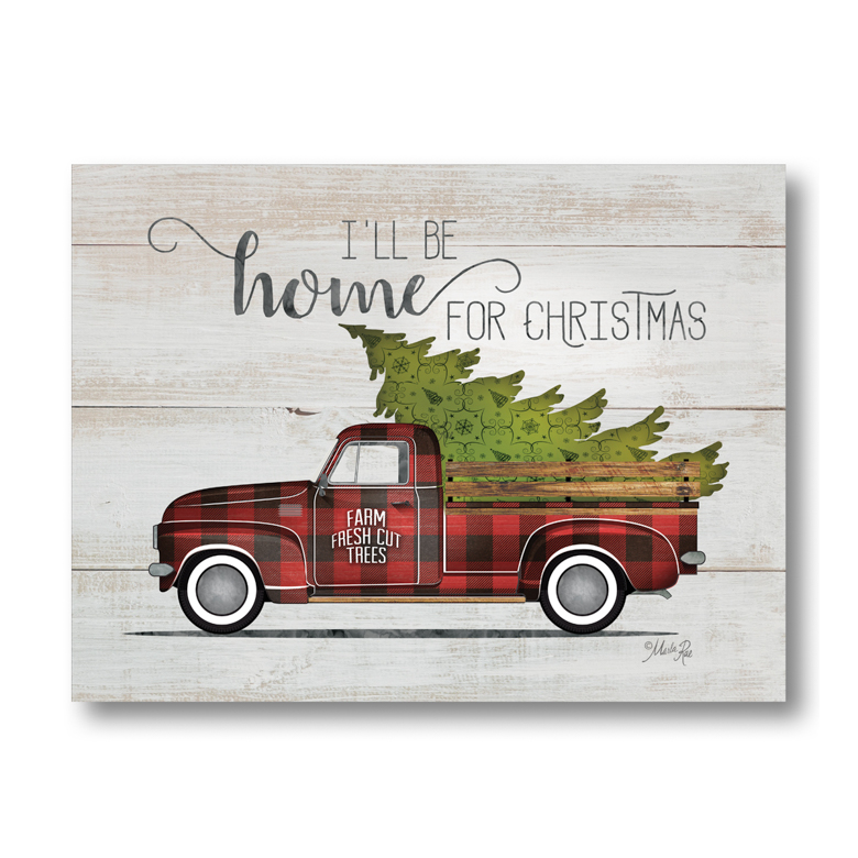 Irvins Tinware: Home For Christmas-Vintage Truck Pallet Art 9.25 x 11. ...