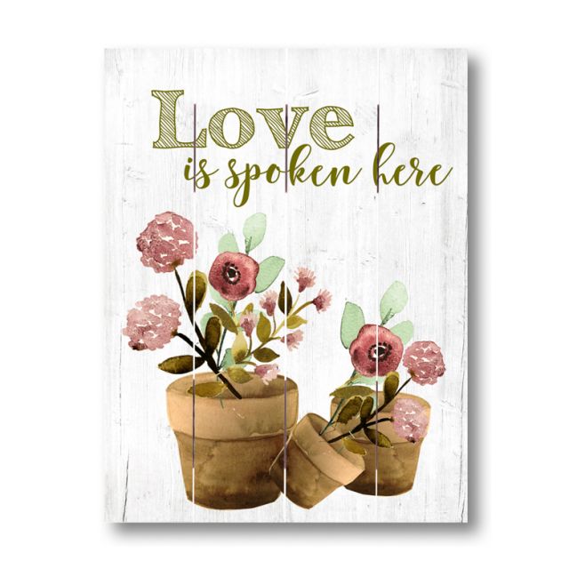 Irvin S Tinware Love Is Spoken Pallet Art