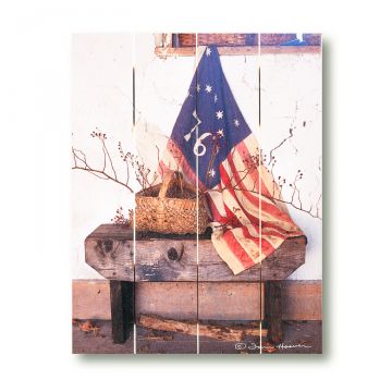 The Flag Basket Pallet Art 9.25 x 11.75-Inches