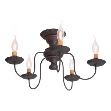 5-Light Thorndale Ceiling Light in Hartford Black with Red
