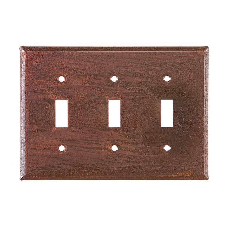 Irvins Tinware: Triple Switch Cover Unpierced in Rustic Tin