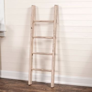 Worn White Wooden Ladder